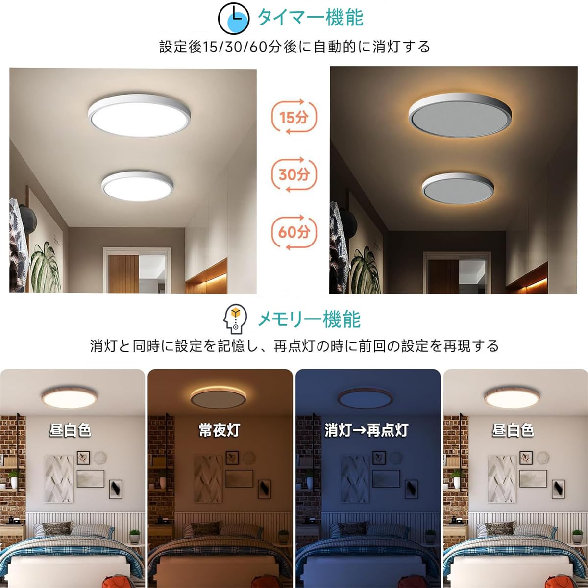 Amazon.co.jp : LED シーリングライト 4畳 6畳 8畳 30W 天井照明